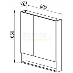 Зеркало-шкаф с полкой АВН Домино 80x85, эбони/черный 106