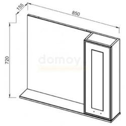 Зеркало-шкаф с полкой АВН Манчестер 85x72, правый, бежево-серый 4