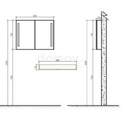 Зеркало-шкаф Belbagno SPC-2A-DL-BL-800 80x70 с подсветкой