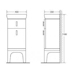 Шкаф-пенал подвесной Belbagno Prado 45, Bianco Lucido