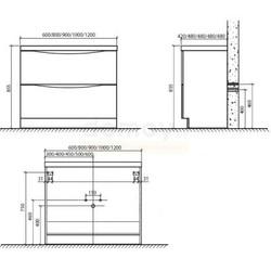 Тумба для умывальника BelBagno Ancona-N 90, Bianco Fassinato