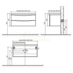 Тумба для умывальника BelBagno Ancona-N 120, подвесная, Bianco Fassinato