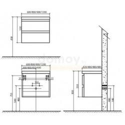 Тумба для умывальника BelBagno Energia-N 60, подвесная, Tortora Lucido