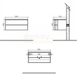 Тумба для умывальника BelBagno Formica 90, подвесная, Bianco Lucido