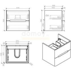 Тумба для умывальника BelBagno Luxury 60, подвесная, Bianco Fassinato