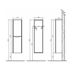 Шкаф-пенал подвесной Belbagno Luxury/Soft 40, правый, Bianco Lucido