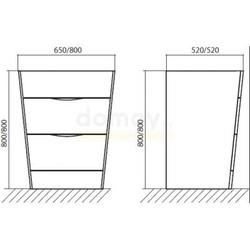 Тумба для умывальника BelBagno Piramide 65, Rovere Bianco