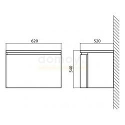 Тумба для умывальника BelBagno Prospero 62, подвесная, Bianco Lucido