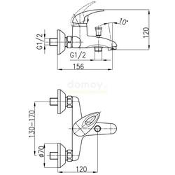 Смеситель для ванны Armatura Kroma 544-030-00, настенный