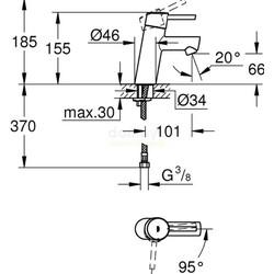 Смеситель для умывальника Grohe Concetto New, с донным клапаном