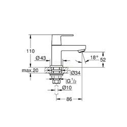 Смеситель для умывальника Grohe Eurocube 23137000, однорычажный