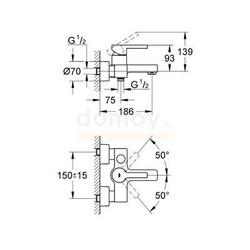 Смеситель для ванны Grohe Lineare 33849000, настенный
