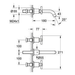 Смеситель для умывальника Grohe Atrio Ypsilon 20164000, встраиваемый
