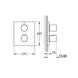 Термостатический смеситель для ванны Grohe Quadra Grohtherm 3000 Cosmopolitan 19567000, встраиваемый