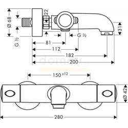 Термостатический смеситель для ванны Hansgrohe Ecostat 1001 SL 13241000, настенный