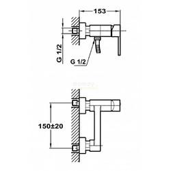 Смеситель для душа Teka Aura 502320200, с душевым гарнитуром