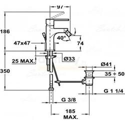 Смеситель для биде Teka Aura 50622021N BLACK, черный