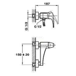 Cмеситель для душа Teka MB2 4023202, с душевым гарнитуром