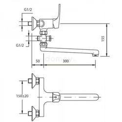 Смеситель универсальный для ванны и умывальника Teka Inca 53122212