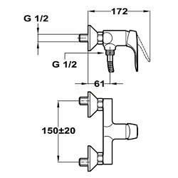 Смеситель для душа Teka Inca 5323212, с душевым гарнитуром