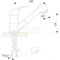 Смеситель для кухни Gran-Stone GS-6003, с выдвижной лейкой, синий