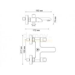 Смеситель для ванны с душем WasserKraft Lossa 1201
