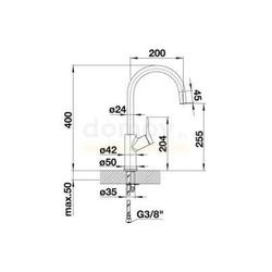 Смеситель для кухни Blanco Carena 520972, темная скала