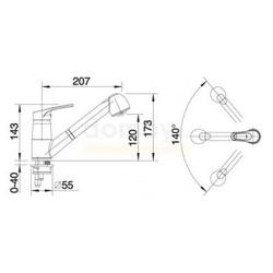 Смеситель для кухни Blanco Wega-S 514949, с выдвижной лейкой, кофе