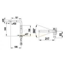 Смеситель для кухни Blanco Yovis-S 518300, с выдвижной лейкой, хром/серый беж