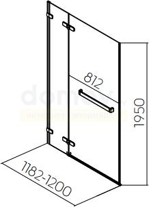 Душевая дверь Kolo Next 120 (HDRF12222R03)
