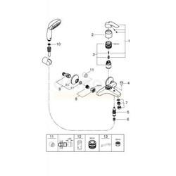 Смеситель для ванны Grohe Eurosmart DN15 33302002 с лейкой, настенный