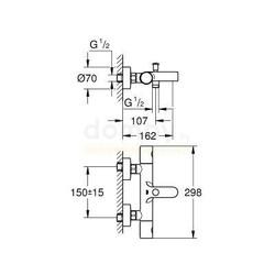Термостатический смеситель для ванны Grohe Grohtherm 1000 Cosmopolitan 34215002, настенный