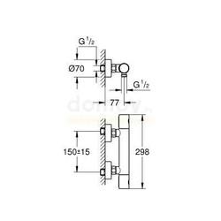 Термостатический смеситель для душа Grohe Grohtherm 1000 Cosmopolitan M 34065002, настенный
