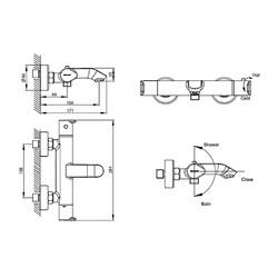 Термостатический смеситель для ванны Bravat Waterfall F673114C-01