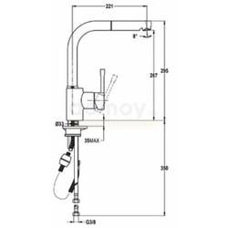 Смеситель для кухни Teka ARK 938 TG 23938120CN, с выдвижной лейкой, карбон