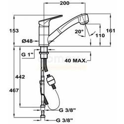 Смеситель для кухни Teka MTP 978 TG 46978021CN с выдвижной лейкой, карбон