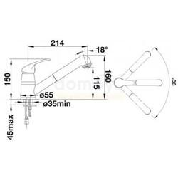 Смеситель для кухни Blanco Daras-S 524200, с выдвижной лейкой, мускат