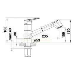 Смеситель для кухни Blanco Notis-S 523253 с выдвижной лейкой, антрацит