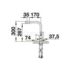 Смеситель для кухни Blanco Fontas II 523136, под фильтр, серый беж