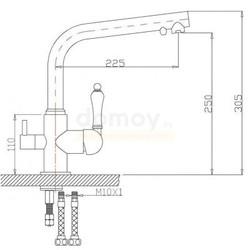 Смеситель для кухни ZorG Clean Water 313 ZR 313 YF, под фильтр