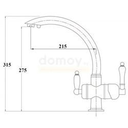 Смеситель для кухни ZorG Clean Water 327 ZR 327 YF, под фильтр, черный металл/хром