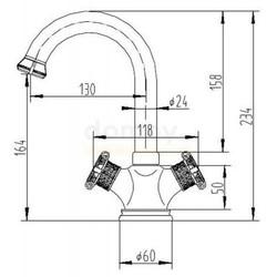 Смеситель для умывальника ZorG Antic A 2006U-SL, серебро