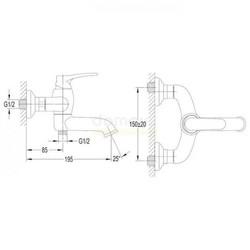 Смеситель для ванны Omnires Art Deco AD5131 CHR, настенный