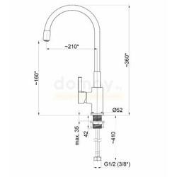 Смеситель для кухни Rubineta Flexy-33 (BK) FL30068 с гибким изливом, чёрный