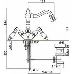 Смеситель для биде Cezares Diamond BS2, Swarovski, золото