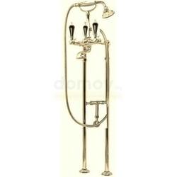 Смеситель для ванны Cezares Diamond VDPS с лейкой, отдельностоящий, Swarovski nero, золото