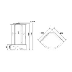 Душевая кабина с гидромассажем Niagara Ultra NG-211-01N 90x90