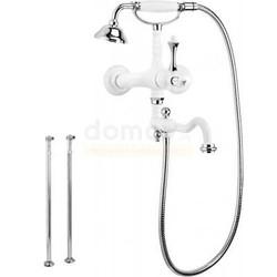 Смеситель для ванны Cezares Margot VDP2 с лейкой, отдельностоящий, белый глянец