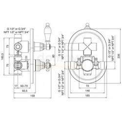 Термостатический смеситель для душа Cezares VDIM2-T, встраиваемый, хром