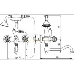 Смеситель для ванны Cezares First VDPS2 с лейкой, отдельностоящий, бронза